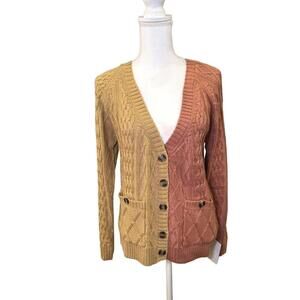 For Love & Lemons Colorblock Cable Knit Cardigan, Size Small NWT